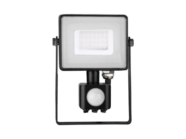 30W LED-valonheitin V-TAC, 3000K (lämmin valkoinen), liiketunnistimella, musta kotelo, SAMSUNG LED-siru