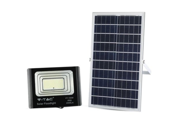 Solar LED-projektori VT-100W 35W 4000K 2450lm IP67 8576 8576