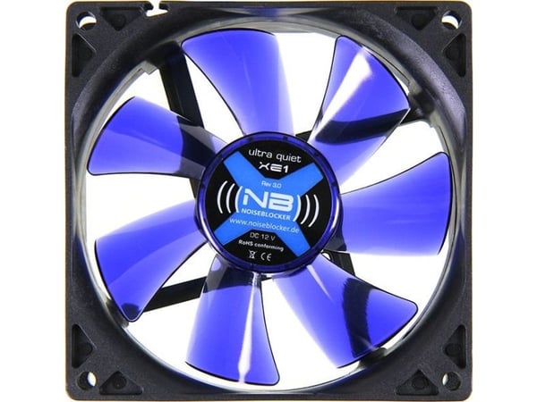 Noiseblocker BlackSilentFan XE1, Fan, 9,2 cm, 1500 RPM, 17 dB, 50 m³/h, Svart