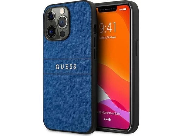 Guess GUHCP13LPSASBBL iPhone 13 Pro / 13 6,1" niebieski/blue Saffiano Strap