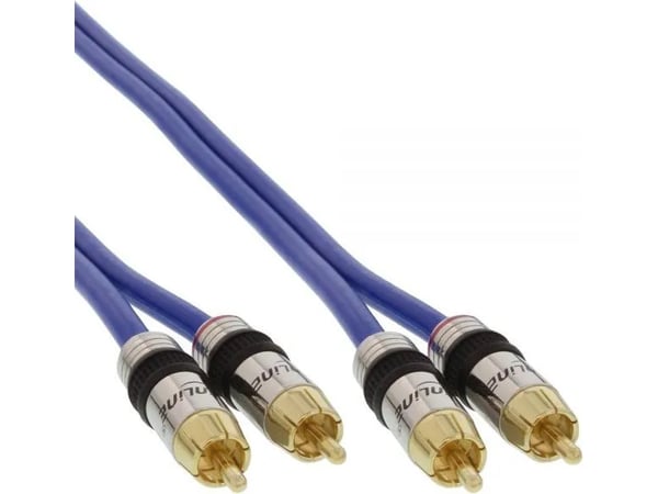 InLine 89730P, liitäntä, 2 x RCA, liitäntä, 30 m, Blå