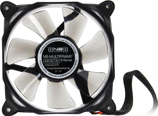 Noiseblocker MultiFrame M8-3, Vifte, 8 cm, 2200 RPM, 59 m³/t, Sort