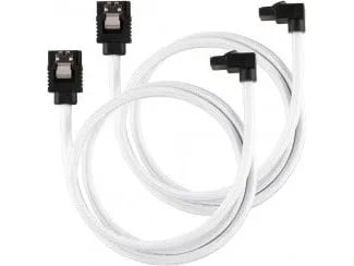CORSAIR - SATA-kabel - Serial ATA 150/300/600 - SATA (hane) rak, låst till SATA (hane) högervinklad - 60 cm - vit (paket om 2)