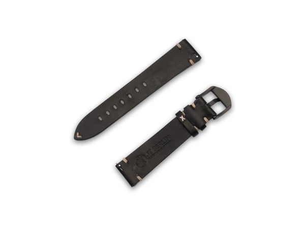 JT Berlin Klokkebånd Alex II Vintage | Universal 20mm | svart - rustfritt stål svart | M | 10846 (10846)
