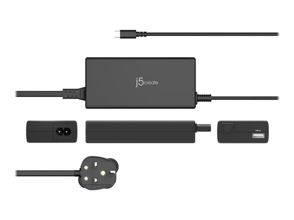 j5create JUP2290C-FN 100 W PD USB-C®-superlader - UK, 1,2 m, Sort