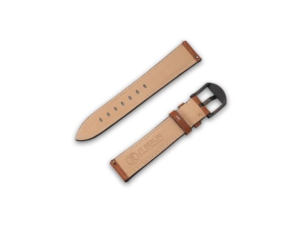 JT Berlin Watchband Charlie | Universal 20mm | brun - rustfritt stål svart | M | 10851 (10851)