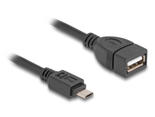 Delock - USB-kabel - Micro-USB Type B (hann) til USB (hunn) - 11 cm - USB On-The-Go (OTG) - svart