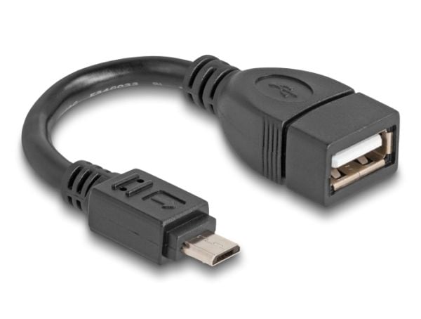 Delock - USB-kabel - Micro-USB Type B (hann) til USB (hunn) - 11 cm - USB On-The-Go (OTG) - svart