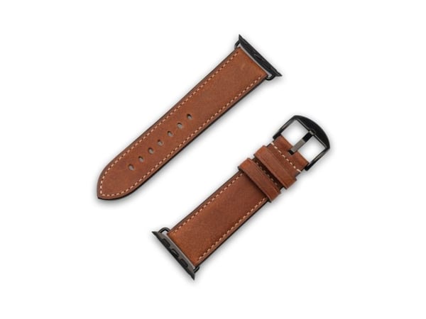JT Berlin Watch Band Charlie | Apple Watch Ultra/42/44/45 mm | brun - rustfritt stål svart | M | 10839 (10839)