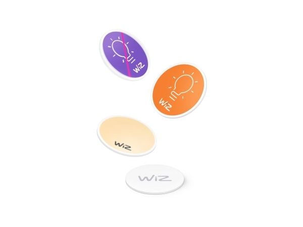 WiZ NFC-tag, 4 deler, Trådløs, NFC, Hvit, IP20, Plast, Ikke nødvendig