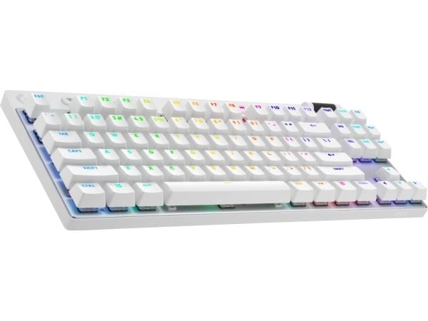 Logitech G PRO X TKL - Tastatur - gaming - bakgrunnsbelyst - trådløs - 2.4 GHz, Bluetooth - QWERTY - US International - tastsvitsj: Tactile - hvit