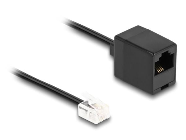 Delock - Telefonkabel - RJ-11 (hann) til RJ-45 (hunn) - 10 m - flat - svart
