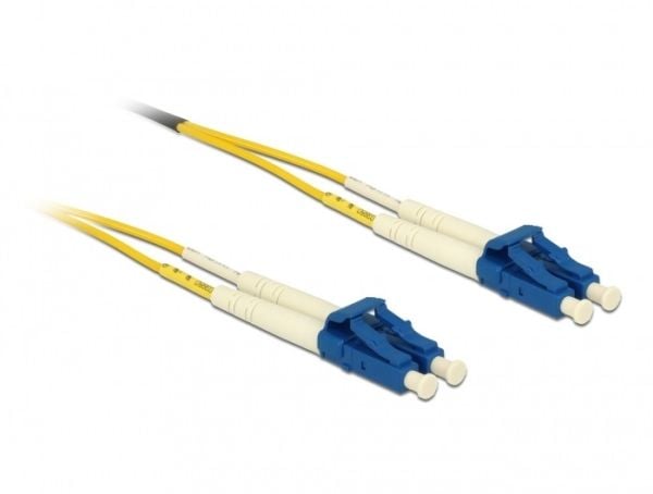 Delock - Nettverkskabel - LC-enkeltmodus (hann) til LC-enkeltmodus (hann) - 10 m - fiberoptisk - dupleks - 9 / 125 micron - OS2 - halogenfri - gul
