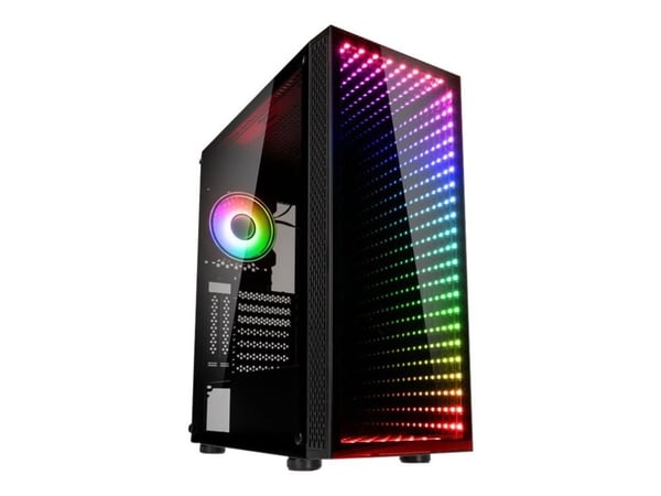 Kolink Void Rift - Mid tower - ATX - sidepanel med vindu (herdet glass) - ingen strømforsyning (ATX) - svart - USB/lyd