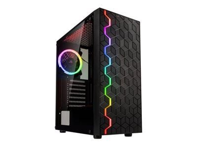 Kolink Inspire K8 - Midi-torn - ATX - genomskinlig sidopanel (härdat glas) - ingen strömförsörjning (ATX) - svart - USB/ljud