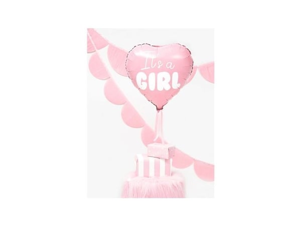 PartyDeco FB21P-081J-KARTON, Rosa, Hvit, Hjerteformet, Folie, Temafest, 45 cm, 50 stykker