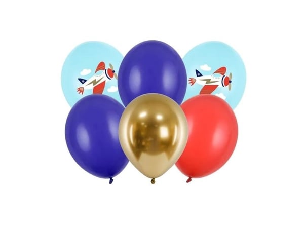 PartyDeco SB14P-312-000-6, Lekeballong, Latex, Flerfarget, Temafest, Rund, 8 år
