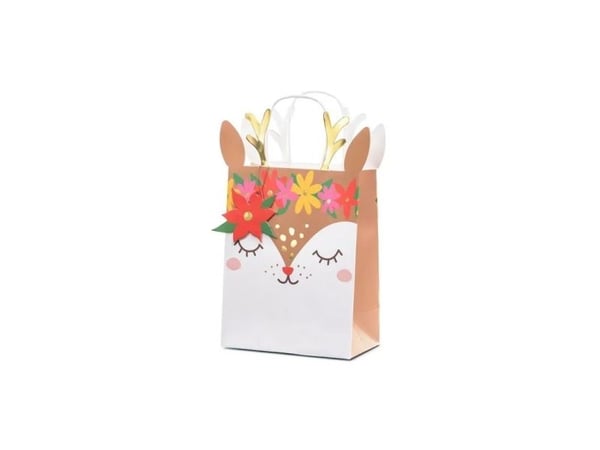 PartyDeco TNP16, Gavepapirbag, Brun, Gull, Rød, Hvit, Gult, Bilde, Gratulasjoner, Gull, Hvit, 205 mm