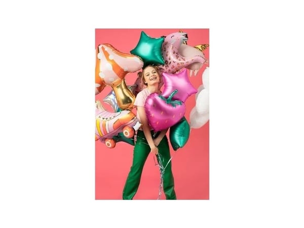 Folieballon Stjerne, Pink mat