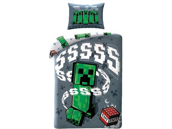 Minecraft Creeper sängkläder 140 x 200 cm - 100 % bomull