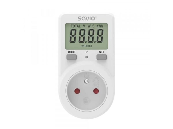 Savio AE-02 wattmeter White Plastic Built-in display LCD 3680 - 3680 W Savio AE-02 wattmeter White Plastic Built-in display LCD 3680 - 3680 W