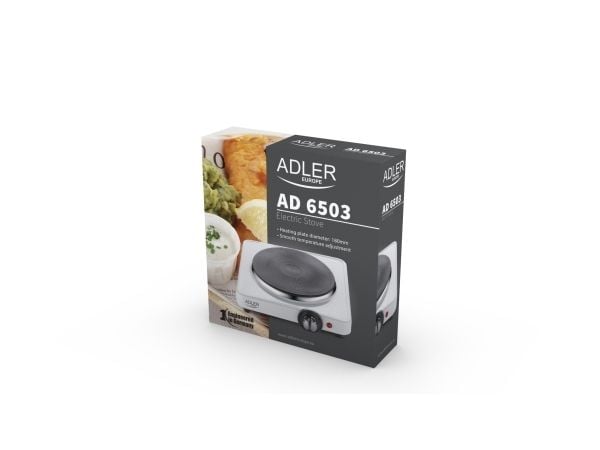 Adler AD 6503, Hvit, Benkeplate, Innebygde kokeplater, Emaljert stål, 1 zone(s), 1 zone(s)