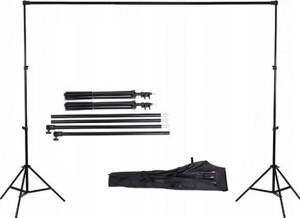 Studiosett Massa Atelier bakgrunn - 2x stativ 210 cm + tverrbjelke 152/228/304 cm + etui