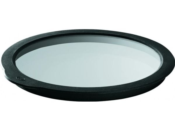 Rosle lokk for ferskvare 28 cm glass/silikon gjennomsiktig/svart