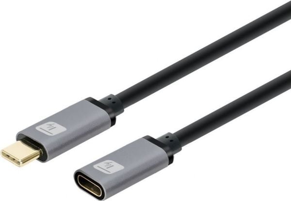 Techly ICOC MUSB322-CMF-010, 1 m, USB C, USB C, USB 3.2 Gen 2 (3.1 Gen 2), 10 Gbit/s, Sort, Grå