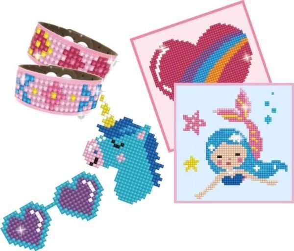Diamond Dotz Diamond Art Kit, Children''s craft kit, Monivärinen, 6 kpl