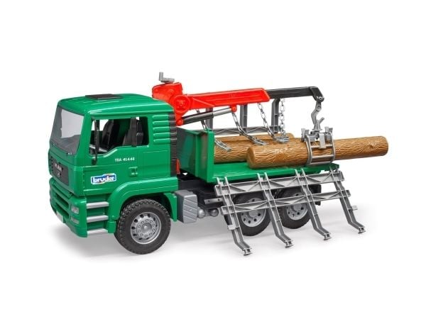 Bruder MAN TGA Timber truck with loading crane and 3 trunks toy