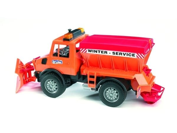 Bruder Mercedes-Benz Unimog winter service with plow blade toy
