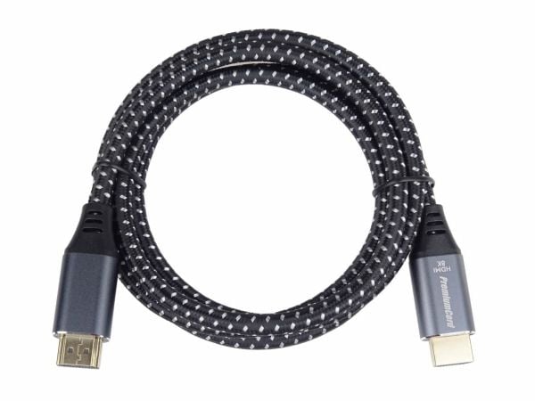PREMIUMCORD-kabel HDMI 2.1 High Speed + Ethernet-kabel 8K@60Hz, gullbelagte kontakter, 0,5 m (kphdm21s05)