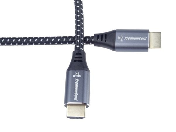 PREMIUMCORD-kabel HDMI 2.1 High Speed + Ethernet-kabel 8K@60Hz, gullbelagte kontakter, 0,5 m (kphdm21s05)
