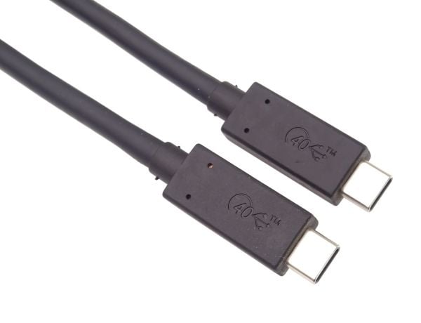 PremiumCord KU4CX08BK, 0,8 m, USB C, USB C, USB4 Gen 3x2, 40 Gbit/sek., Sort