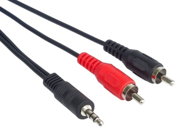 PremiumCord - Lydkabel - RCA x 2 hann til mini-phone stereo 3.5 mm hann - 5 m