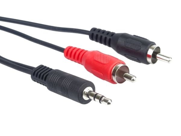 PremiumCord - Lydkabel - RCA x 2 hann til mini-phone stereo 3.5 mm hann - 5 m
