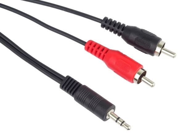 PremiumCord - Lydkabel - RCA x 2 hann til mini-phone stereo 3.5 mm hann - 5 m