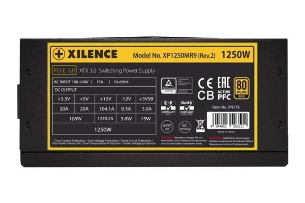 Xilence strømforsyning 1250W Ytelse x 80+ Gold Modular ATX3.0 - PC/Server strømforsyning - ATX