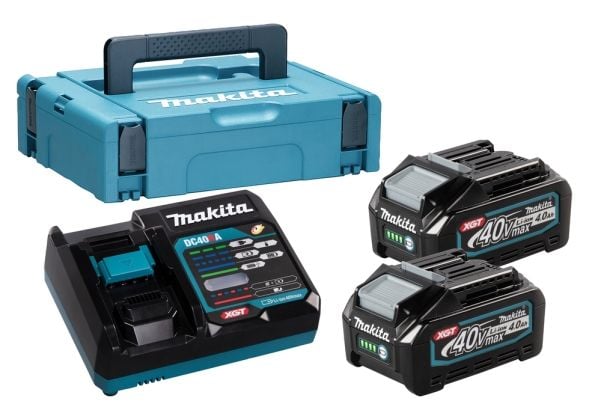 Makita XGT DC40RA - Batterilader + batteri 2 x - Li-Ion - 4 Ah - 1 x batterier lader