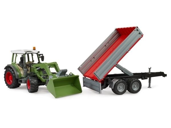 Fendt Vario 211 med frontlaster og sidevegghenger, modellkjøretøy