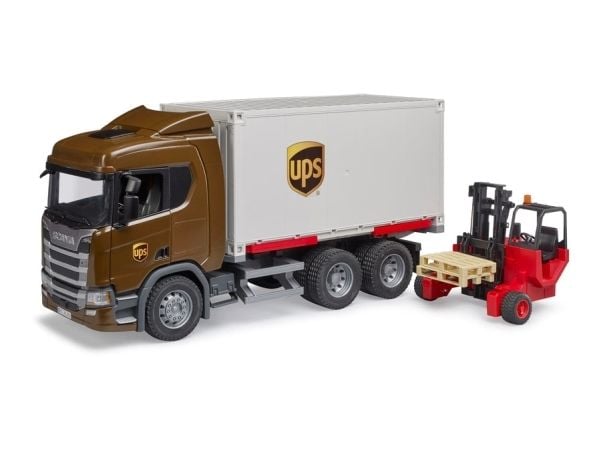 Brother - Scania Super 560R UPS logistikktruck med truckmontert gaffeltruck