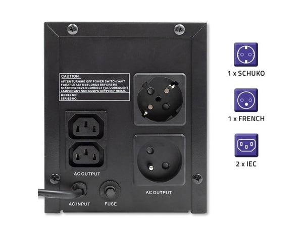 Qoltec keskeytymätön virtalähde (UPS) | Monolith | 1500VA | 900W