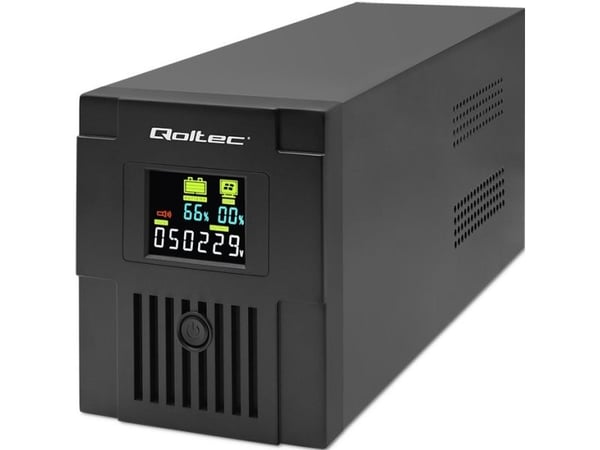 Qoltec UPS nødstrømforsyning | monolitt | 1500VA | 900W | LCD | USB