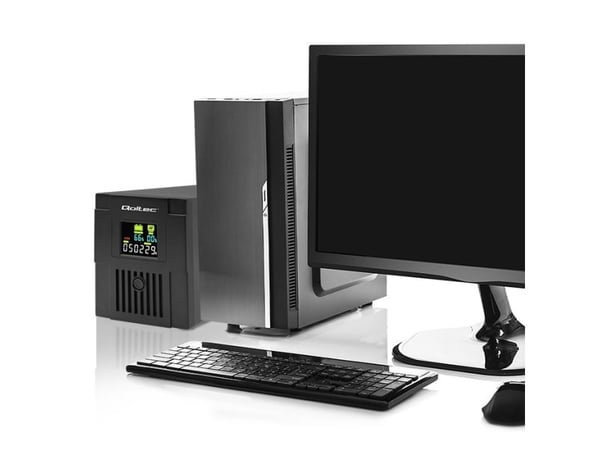Qoltec UPS nødstrømforsyning | monolitt | 1500VA | 900W | LCD | USB