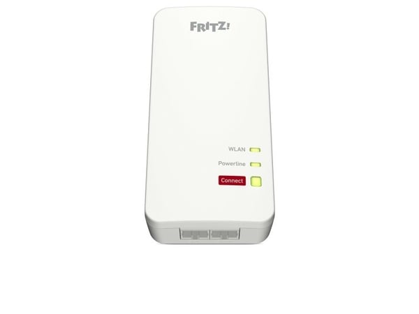 FRITZ!Powerline 1240 AX - Wi-Fi Set - strømlinjeadaptersett 2-port svitsj - 1GbE, HomePlug AV (HPAV) - Wi-Fi 6 - 2,4 GHz - veggpluggbar