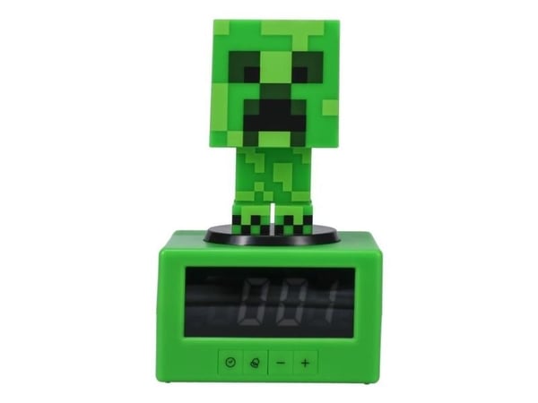Paladone Creeper Icon, Digital vekkerklokke, Minecraft, Creeper, firkant, Grønn, 12/24h