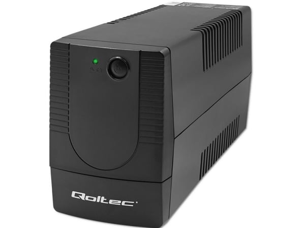 Qoltec Monolith - UPS - oförändrad, linjeinteraktiv - AC 140-300 V - 360 watt - 650 VA - 7 Ah - utgångskontakter: 2 - svart