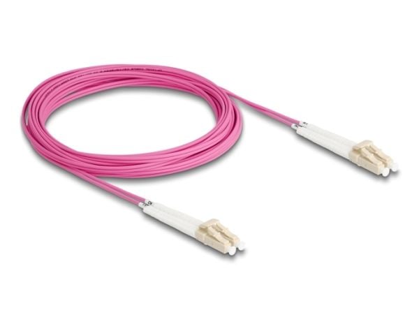 Delock - Nettverkskabel - LC multimodus (hann) vinklet til LC multimodus (hann) vinklet - 5 m - fiberoptisk - dupleks - 50 / 125 mikroner - OM4 - h...