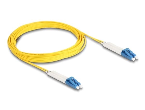Delock - Nettverkskabel - LC-enkeltmodus (hann) vinklet til LC-enkeltmodus (hann) vinklet - 5 m - fiberoptisk - dupleks - 9 / 125 micron - OS2 - ha...